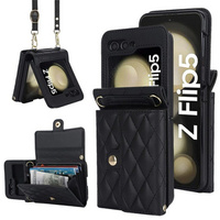 Etui skórzane Card Slots do Samsung Galaxy Z Flip5 5G, czarne