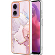 Etui ochronne do Motorola Moto G24 / G24 Power / G04, Marble Slim Case, różowe