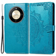 Etui z klapką do Honor Magic 6 Lite 5G, Mandala, niebieskie