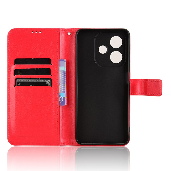 Etui z klapką do Oppo A40 / Oppo A40m, Crazy Horse Wallet, czerwone
