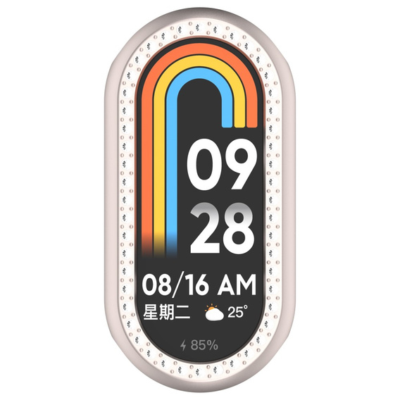 Etui z Diamentami do Xiaomi Smart Mi Band 9, Beżowe
