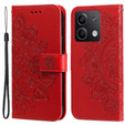 Etui z klapką do Xiaomi Redmi Note 13 5G, Mandala, czerwone