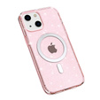 Etui do iPhone 14, Dropproof MagSafe Glitter, różowe