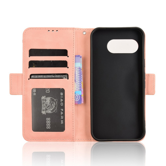 Etui z klapką do T Phone 3 5G, Card Slot, różowe