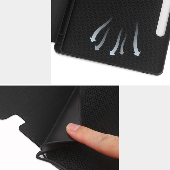 Etui skórzane do Samsung Galaxy Tab S10 Lite / S10 FE / S9 FE, z funkcją usypiania i budzenia – czarne