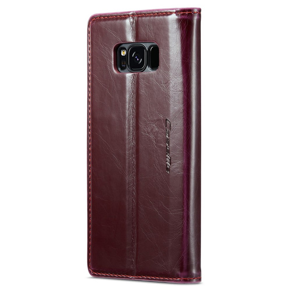 Etui z klapką CASEME do Samsung Galaxy S8, Waxy Textured, czerwone