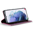 Etui z klapką CASEME do Samsung Galaxy S21, Waxy Textured, czerwone