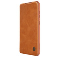 Etui z klapką NILLKIN do Samsung Galaxy A55 5G, CamShield Qin Pro, skórzane, brązowe