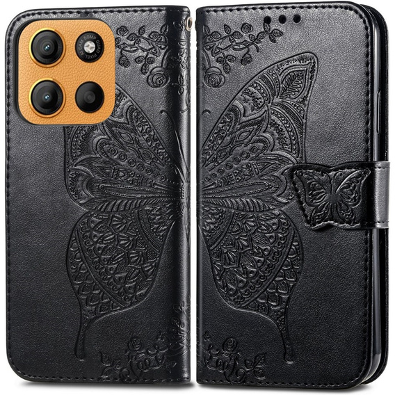 Etui z klapką do Motorola Moto G15 / Motorola Moto G15 Power, Butterfly, czarne