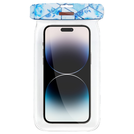 Suritch IPX8 Uniwersalne Wodoodporne Etui na telefon, kwiaty niebieskie