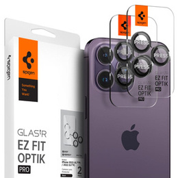 2x Spigen OPTIK.TR "EZ FIT", Szkło Hartowane na Aparat do iPhone 16 Pro / 16 Pro Max / 15 Pro / 15 Pro Max / 14 Pro / 14 Pro Max, Black