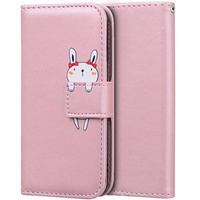 Etui z klapką do Motorola Moto G22, Wallet Bunny, różowe