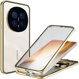 Etui do Honor Magic 8 Pro, Magnetic Dual Glass, złote