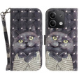 Etui z klapką do Xiaomi Redmi Note 13 5G, Wallet, Cat szare