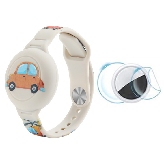 Wodoodporna opaska ochronna do Apple AirTag 2 / 1, beżowa