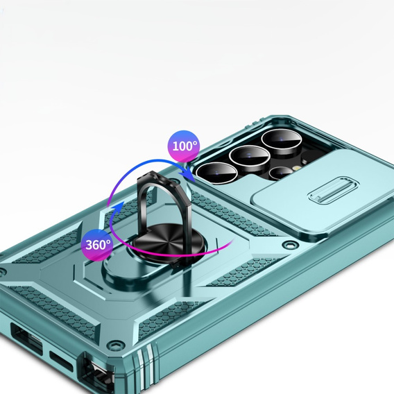 Etui do Samsung Galaxy S25 Ultra, KickStand Camera Lens, niebieskie