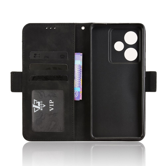Etui z klapką do Realme GT 7 / 7T, Card Slot, czarne