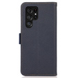 Skórzane Etui KHAZNEH RFID do Samsung Galaxy S24 Ultra, Litchi Texture, niebieskie