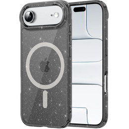 Etui do iPhone Air, do MagSafe, brokatowe, półprzezroczyste czarne