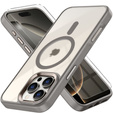 Etui do iPhone 16 Pro Max, do MagSafe, ERBORD Matt Case, przezroczyste / tytanowe + Szkło na ekran