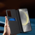 Etui z klapką do Samsung Galaxy A55 5G – czarne, Smart View Wallet z kieszenią na kartę