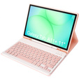 Etui z klawiaturą do Samsung Galaxy Tab A11+, Leather Pen Slot, różowe