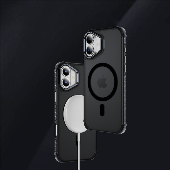 Etui pancerne do iPhone 17, Matt Case, do MagSafe, matowe z czarną ramką