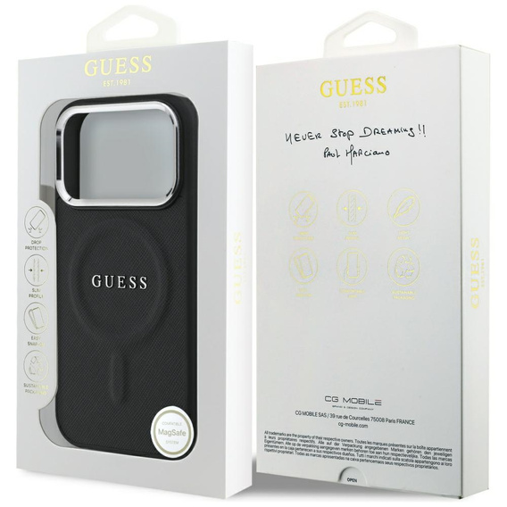 Etui GUESS do iPhone 17 Pro, Classic Logo, do MagSafe, czarne