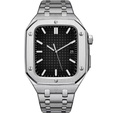 Bransoleta Stalowa z Etui do Apple Watch 7/8/9 45mm, Srebrna