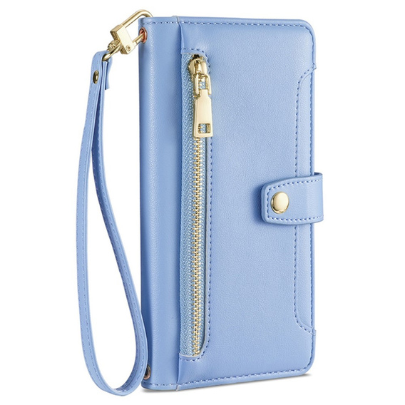 Etui z klapką do Samsung Galaxy A16 / A16 5G, Wallet Zipper Pocket, niebieskie