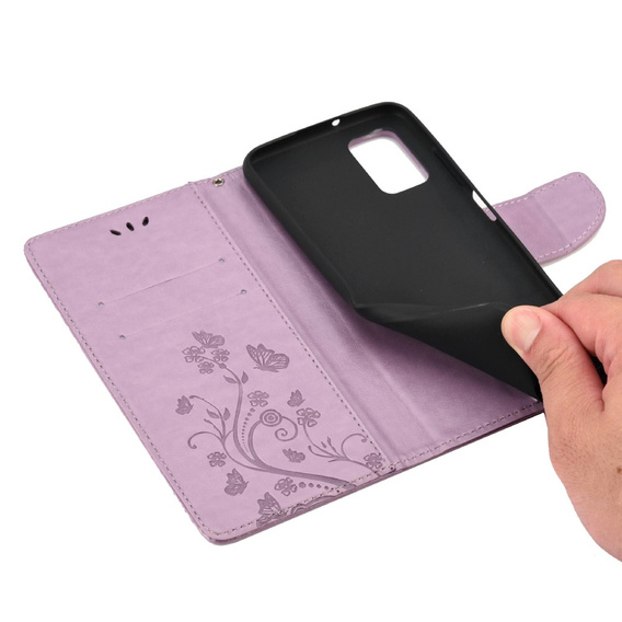 Etui z klapką do Xiaomi Redmi 10, Butterfly, fioletowe