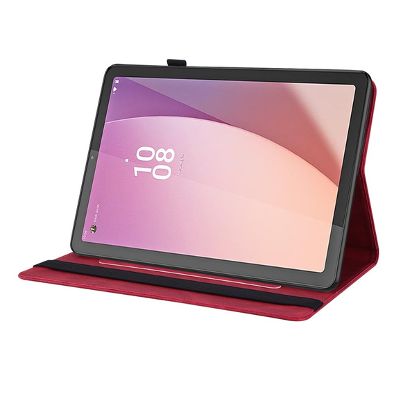 Etui do Lenovo Tab M9, Wallet Pen Slot, butterflies, czerwone