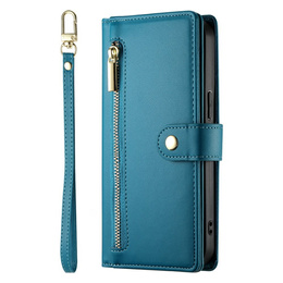 Etui z klapką do Samsung Galaxy A56 5G, Wallet Zipper Pocket, niebieskie