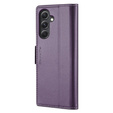 Etui z klapką do Samsung Galaxy S23 FE, CASEME Wallet, fioletowe + szkło 9H