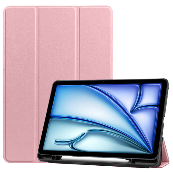 Etui do iPad Air 13" 2024 (6 gen.), Smartcase z miejscem na rysik, różowe