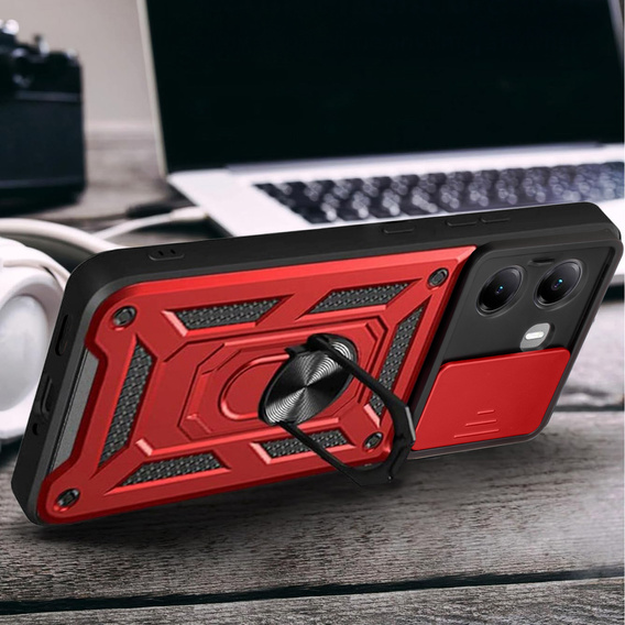 Etui pancerne do Xiaomi Poco X7 Pro 5G, CamShield Slide, czerwone