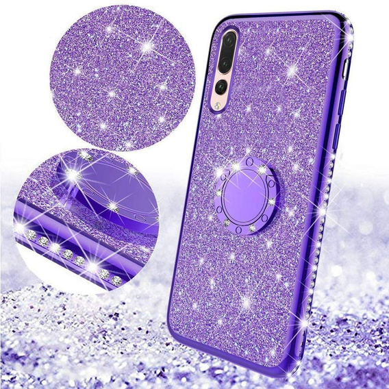 Etui do Huawei P20 Pro, Case Bling brokatowe, Fioletowe