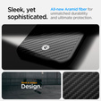 Etui Spigen do iPhone 16E, Enzo Aramid MagSafe, carbon czarne + Szkło Hartowane 9H