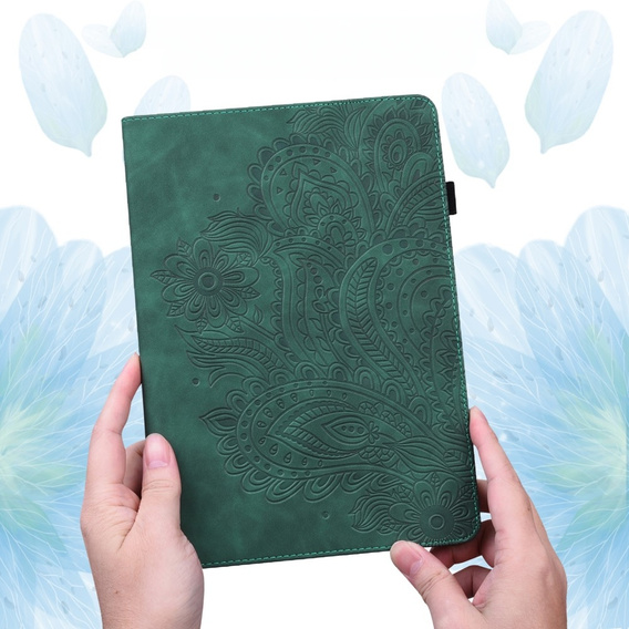 Etui do Xiaomi Redmi Pad SE 11", Flowers, zielone