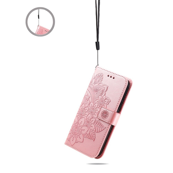 Etui z klapką do Xiaomi Redmi Note 13 Pro 5G, Mandala, różowe rose gold
