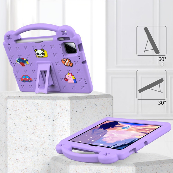 Etui do Xiaomi Pad 7 / 7 Pro, Cute Patterns, z podstawką, fioletowe