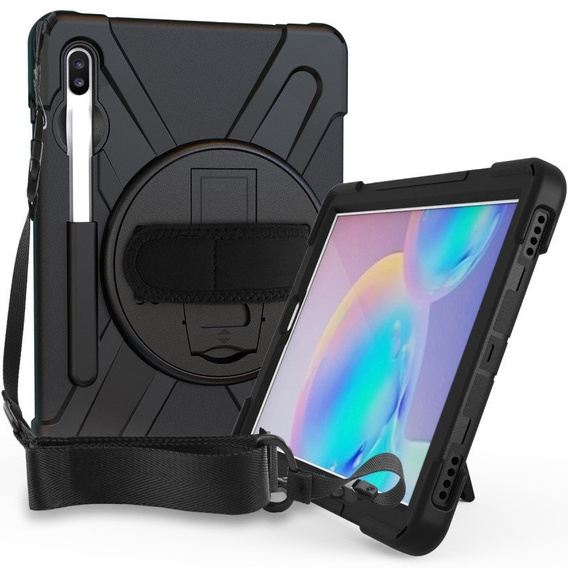 Etui pancerne do Samsung Galaxy Tab S6 T860/T865, ochronne 360 z miejscem na rysik, Czarne