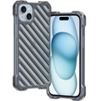 Etui R-JUST do iPhone 15 Plus, pancerne Hollow, szare