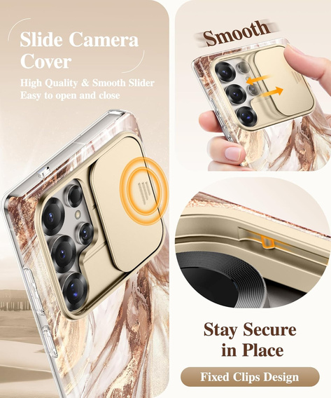 Etui GVIEWIN do Samsung Galaxy S25 Ultra – Topaz/Gold