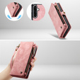 Etui CASEME do Samsung Galaxy A56 5G, Retro Leather Wallet, z paskiem, różowe