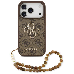 Etui GUESS do iPhone 17 Pro, Strap 4G Classic Logo, z paskiem, brązowe