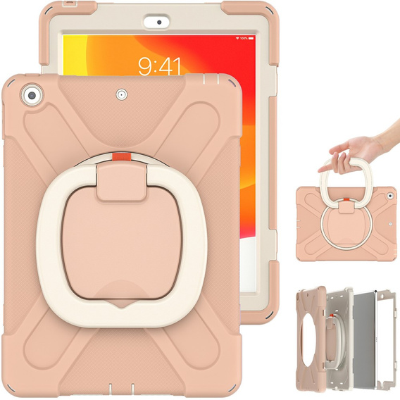 Etui dla dzieci do iPad 10.2" 2021/2020/2019 (9/8/7 gen.), Pancerne, dziecięce, Rose gold różowe