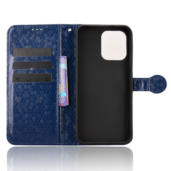 Etui z klapką do Oppo A6 Pro 5G, Wallet Rhombus, niebieskie