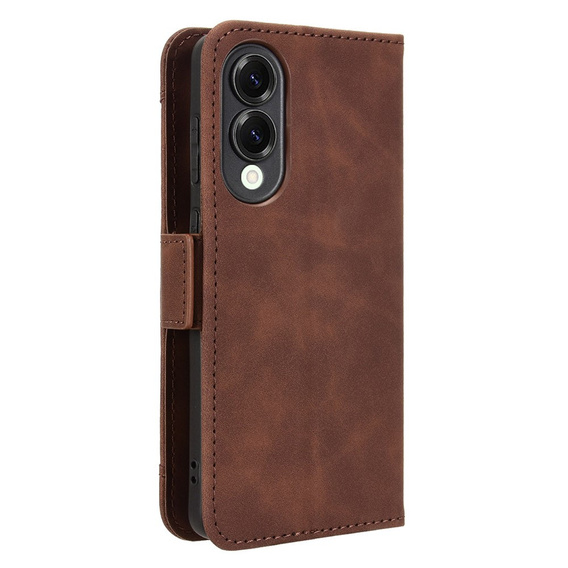Etui z klapką do Samsung Galaxy S25 Edge, Card Slot, brązowe