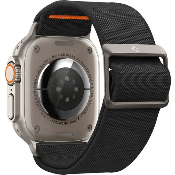 Pasek SPIGEN do Apple Watch 1/2/3/4/5/6/7/8/9/10/11/SE Ultra 1/2/3 42/44/45/46/49mm, Fit Lite Ultra, Czarny